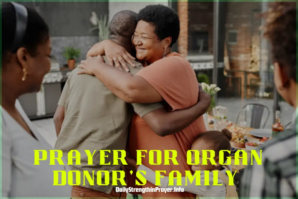 Prayer for organ donor family