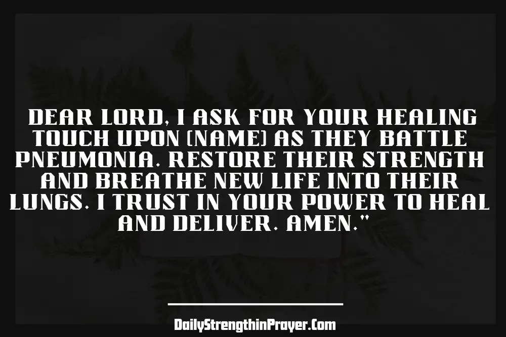 Healing Prayer for pneumonia