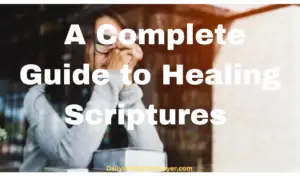 A woman praying with bible verses for healing