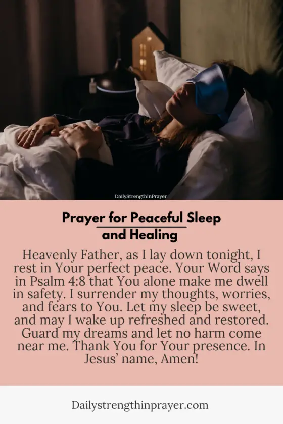 Prayer for peaceful sleep and healing