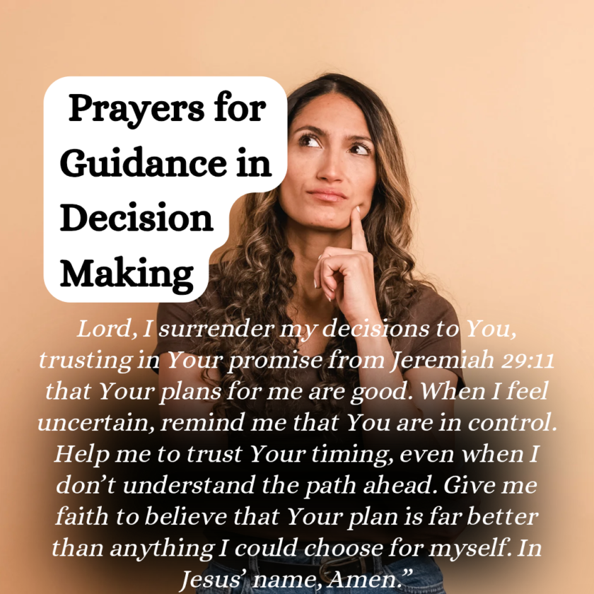 Prayers before making a decision