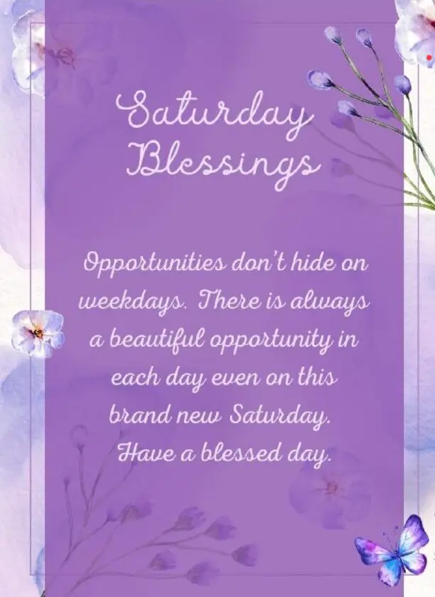 Saturday evening blessings