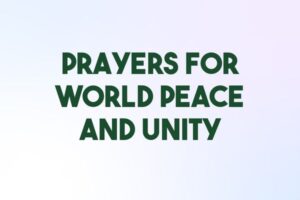 prayers for world peace and unity